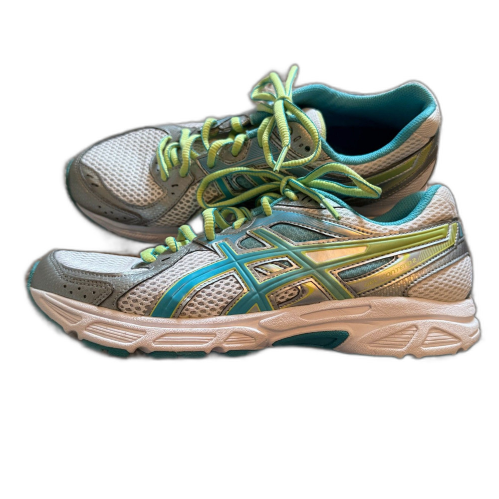 Ascis Gel Contend 2 Running Cross Training Shoes Women's Size 8.5 Silver & Green - Picture 4 of 8